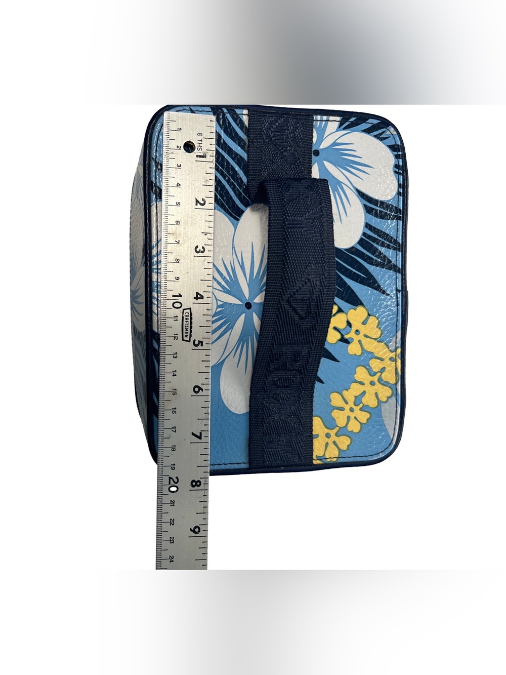 Vintage Y2K Roxy Luggage Make Up Case Blue Hibiscus - Picture 9 of 11